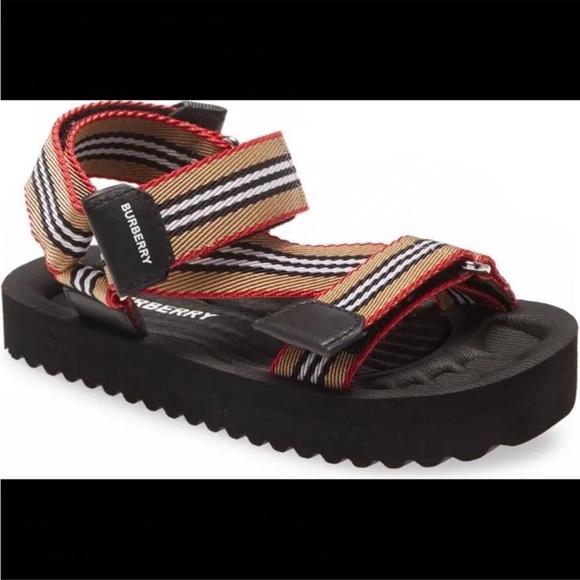 Burberry Patterson Sport Sandals- Black/Multi Stripes - Picture 8 of 10